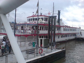 Attendees boarding the Dixie Queen party boat. Click to see full-size picture